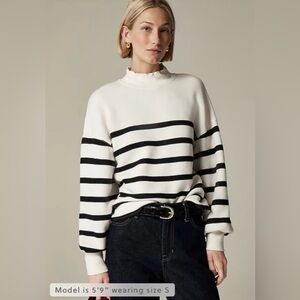J.Crew NWOT Heritage terry mockneck sweatshirt in stripe